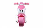 Легкий розовый мотоцикл-беговел для девочки от 2 лет С мягкими ручками надёжной конструкцией и тихими колесами, фото 3