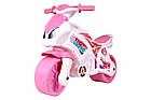 Легкий розовый мотоцикл-беговел для девочки от 2 лет С мягкими ручками надёжной конструкцией и тихими колесами, фото 4