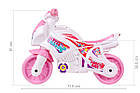Легкий розовый мотоцикл-беговел для девочки от 2 лет С мягкими ручками надёжной конструкцией и тихими колесами, фото 5