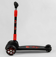 Трехколесный самокат для ребенка Складной руль С подсветкой PU колес и дисков Красный Best Scooter 79166