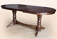 Деревянный овальный раскладной стол Говерла, темный орех 160-200х90 см