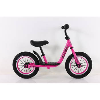 Біговіл для дівчаток З гумовими колесами 12" металевою рамою та регулюванням сидіння Рожевий PROFI KIDS