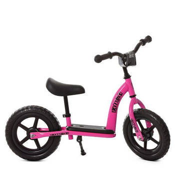 Біговіл для дівчаток З м'якими EVA колесами 12" зручною підставкою для ніг та підніжкою Рожевий PROFI KIDS