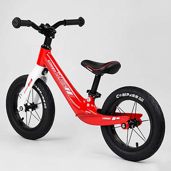 Велобіг для дітей від 2 років Надувні колеса 12" Магнієва рама Сидіння 30-48 см Червоний Corso 10567 (1)!