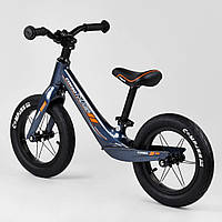 Велобег для мальчиков от 2 лет Надувные колеса 12" Алюминиевые диски Магниевая рама Синий Corso 46564 !