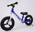 Велобіг для хлопчиків від 2 років Надувні колеса 12" Магнієвий сплав М'яке сидіння Синій Corso 91649 (1), фото 5