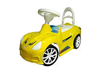 Каталка-толокар для детей Пищалка-сигнал на руле Удобная спинка Багажник Желтый Спорт Кар ORION 160 (1)