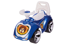 Каталка-толокар для хлопчика Зручне сидіння Підніжка Великі колеса Синя Машина Лапка ORION 758 (1)