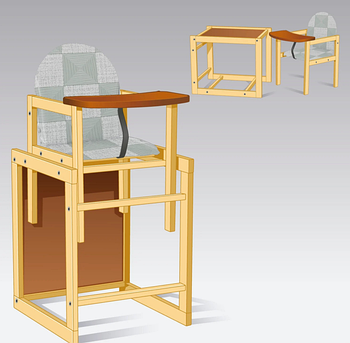2в1 чарівний дерев'яний стільчик для годування творчості та ігор і столик з ламінованою стільницею