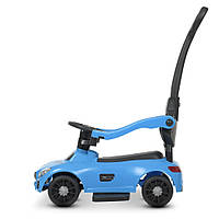 Каталка-толокар Mercedes для мальчика 2в1 со страховочным бампером С ручкой Синяя Bambi Racer M 4578-4