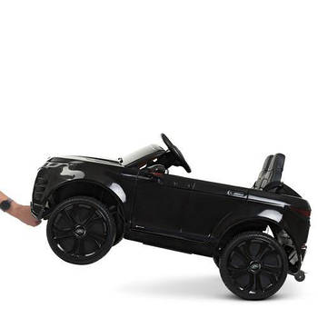 Електромобіль Land Rover для дитини Зі шкірним сидінням амортизаторами та пультом Зі світлом і звуком Чорний
