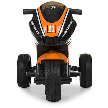 Електро мотоцикл дитячий на акумуляторі помаранчевий Yamaha Електромотоцикл для дітей 3 років зі звуком і світлом