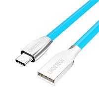 Кабель зарядний Choetech USB А to Type-C TPE кабель 2.4 A QC 3.0 1.2 м Blue (AC0012-201BL)