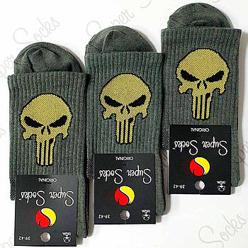 Шкарпетки чоловічі бавовна із сіткою Super Socks, арт 001, рис. 095, розмір 39-42, хакі, 001