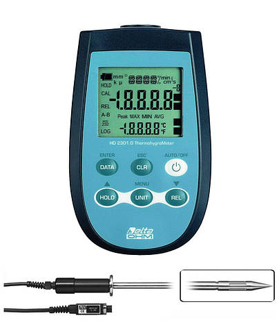 Вимірювач активності води в зерні Delta OHM HD-2301.0 R з датчиком HP475ACR, фото 2