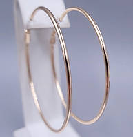 Большие женские серьги - кольца "Гладкое совершенство" 70 мм из сплава медзолото классический подарок девушке