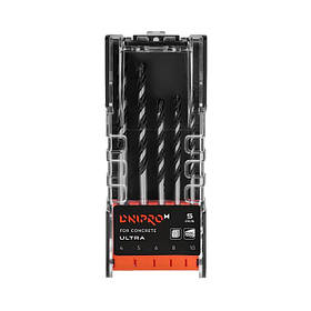 Набір свердел для бетону Dnipro-M ULTRA 5 шт., 4, 5, 6, 8, 10 мм