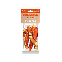 Inodorina dog snack mix stick ласощі для собак палички з куркою та крабом 80 г