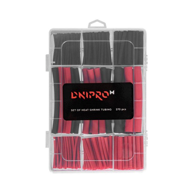 Набір термоусадкових трубок Dnipro-M з клейовою кулею 270 шт., фото 1