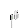 Кабель зарядний магнітний Micro USB Fonken 2.4 A в прогумованій оболонці 2 м White (G17), фото 3