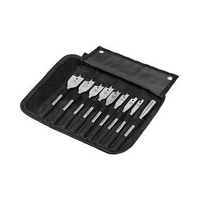 Набір перових свердел Dnipro-M 10 шт., 10-25 мм, з подовженням, у чохлі