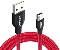 Кабель зарядный Micro USB Fonken кабель в нейлоновой оплетке 1 м Red (M59)