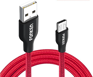Кабель зарядний Micro USB Fonken кабель у нейлоновому обплетенні 1 м Red (M59)