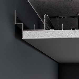 Тіньовий профіль для гіпсокартону (посилений) 12 мм для ширяючого стелі з підсвічуванням чорний