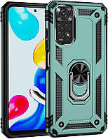 Протиударний чохол для Xiaomi Redmi Note 11S зелений з кільцем підставкою