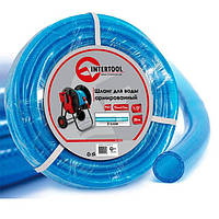 Шланг для води тришаровий, синій, 1/2", 20 м, армований, PVC INTERTOOL GE-4053