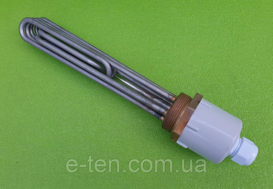 Блок-тен KAWAI із нержавійки 9000 W ("ПЕТЛЬОВИЙ") / 220-380V ("зірка") / на різьбі 2"(58мм) / L довжина = 300мм