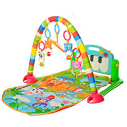 Розвиваючий килимок для немовляти HUANGER HE0603 71х47 см з підвіскою Зелений, World-of-Toys