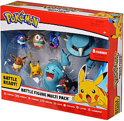 Покемон фігурки Pokemon Mega Battle Pack Бойовий набір Роулет Поппліо Літтен Іві Пікачу Космог Метанг Воббаффет 4-7 см ігровий