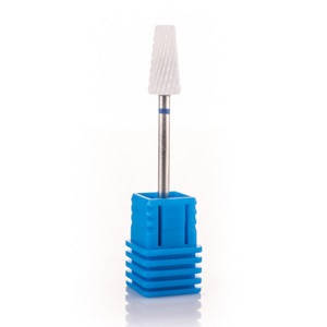 Фреза керамічна Nail Drill "Конус" білий (синя насічка), фото 2
