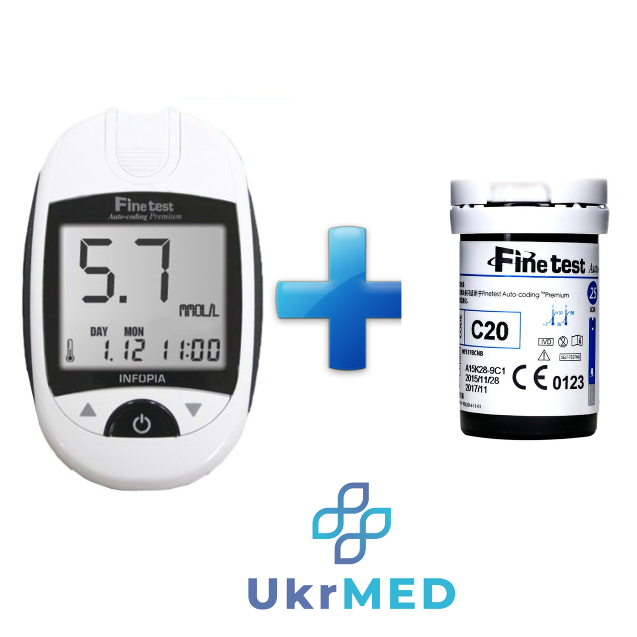 Глюкометр Finetest Auto-Coding Premium (Файнтест), Infopia + 50 тест смужок