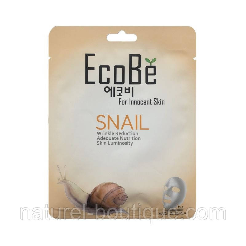 Тканинна маска для обличчя EcoBe Snail Mask