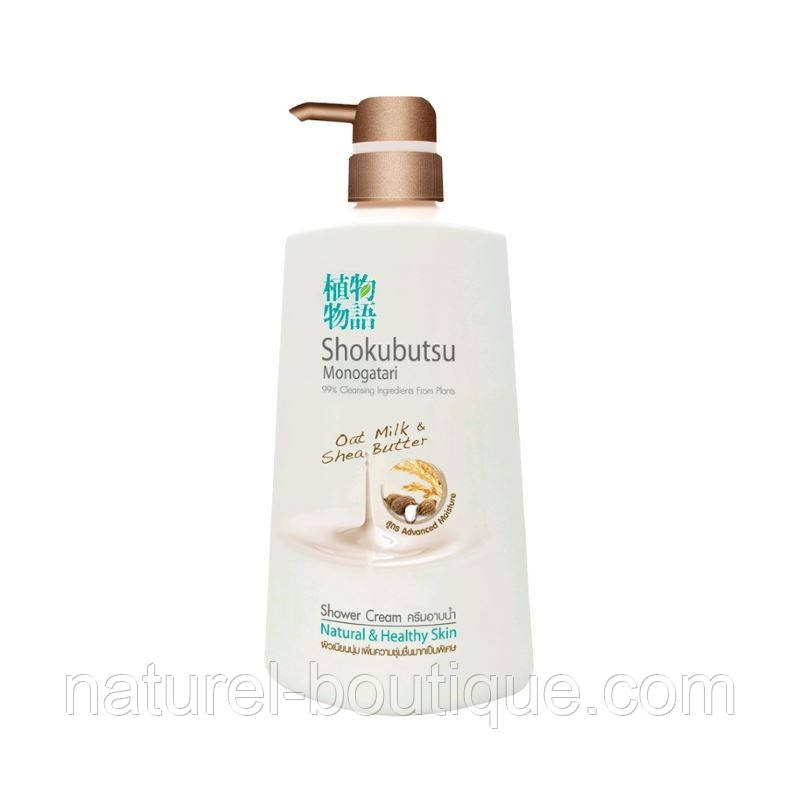 Крем-гель для душу Lion Shokubutsu Monogatari Oat Milk Shea Butter 500 мл