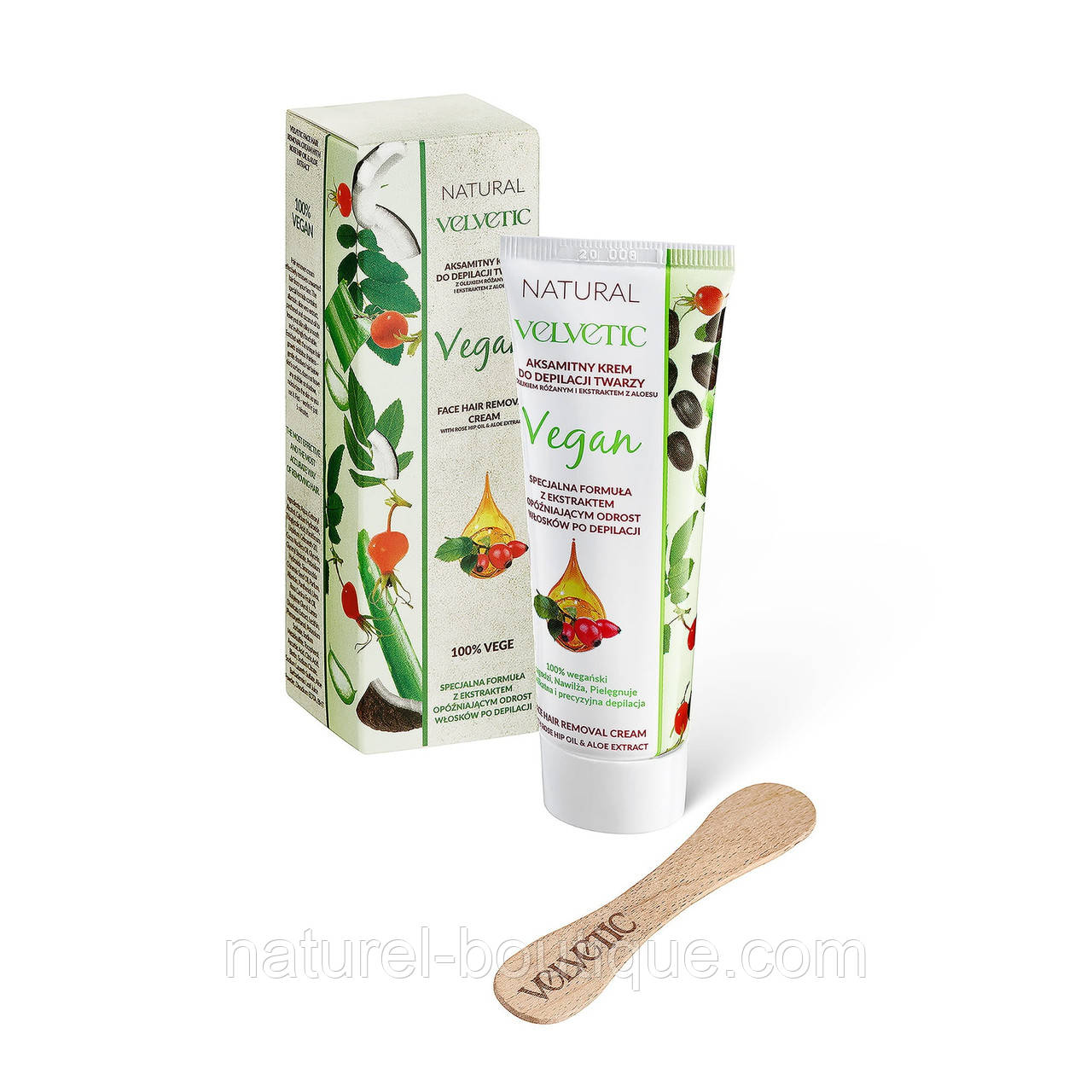 Крем VELVETIC Natural Vegan FACE для депіляції обличчя Троянда