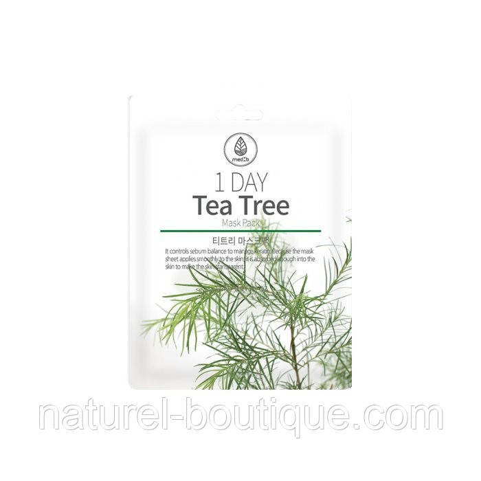 Маска тканинна для обличчя MED B 1 Day з екстрактом чайного дерева, фото 1