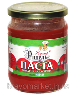 Паста томатна "Класична" 25% 480 г ТМ Кухар Рішельє (12шт), фото 1
