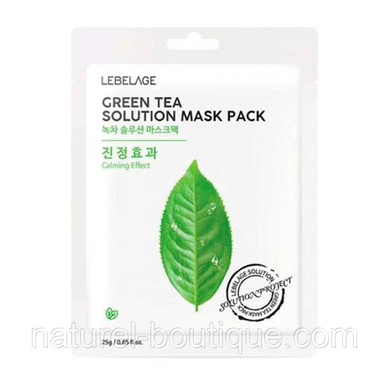 Тканинна маска для обличчя Lebelage Green Tea Solution Mask, фото 1