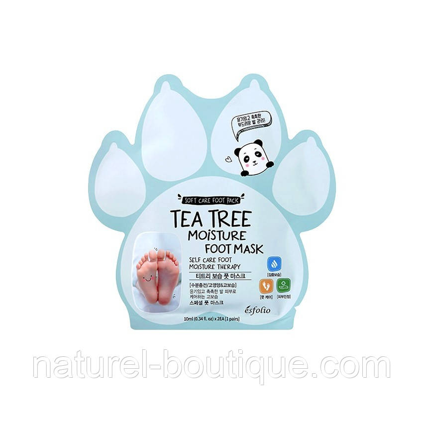 Маска для ніг Esfolio Tea Tree Moisture Foot Mask зволожувальна з екстрактом чайного дерева