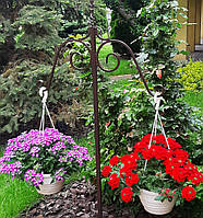 Стійка садова для кашпо декоративна "Вила Нептуна", пергола для квітів, підвіс для кашпо, підвіска під вазон