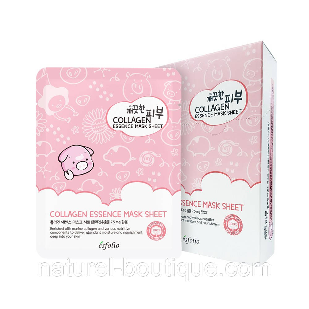 Маска тканинна для обличчя Esfolio Pure Skin Colagen Essence Mask Sheet з колагеном, фото 1