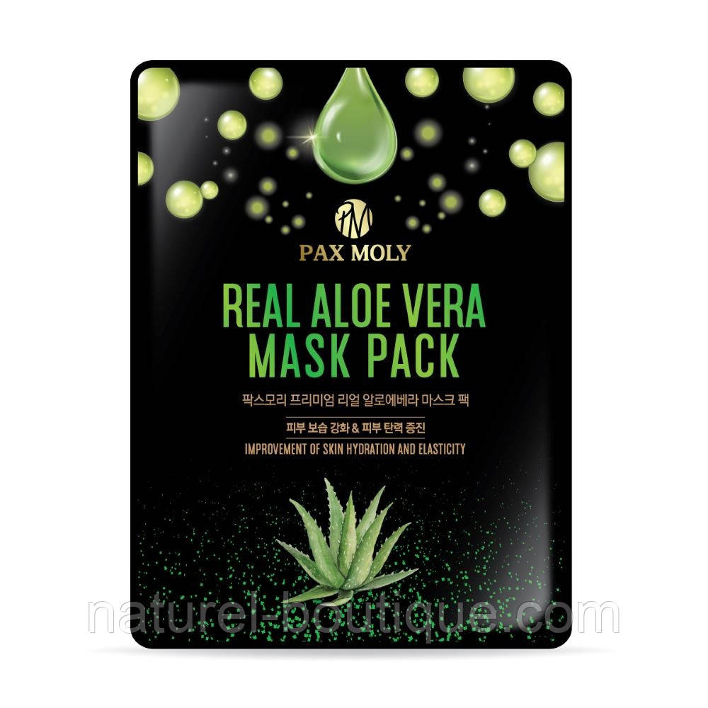 Маска тканинна для обличчя Pax Moly Real Aloe Vera з екстрактом алое вера