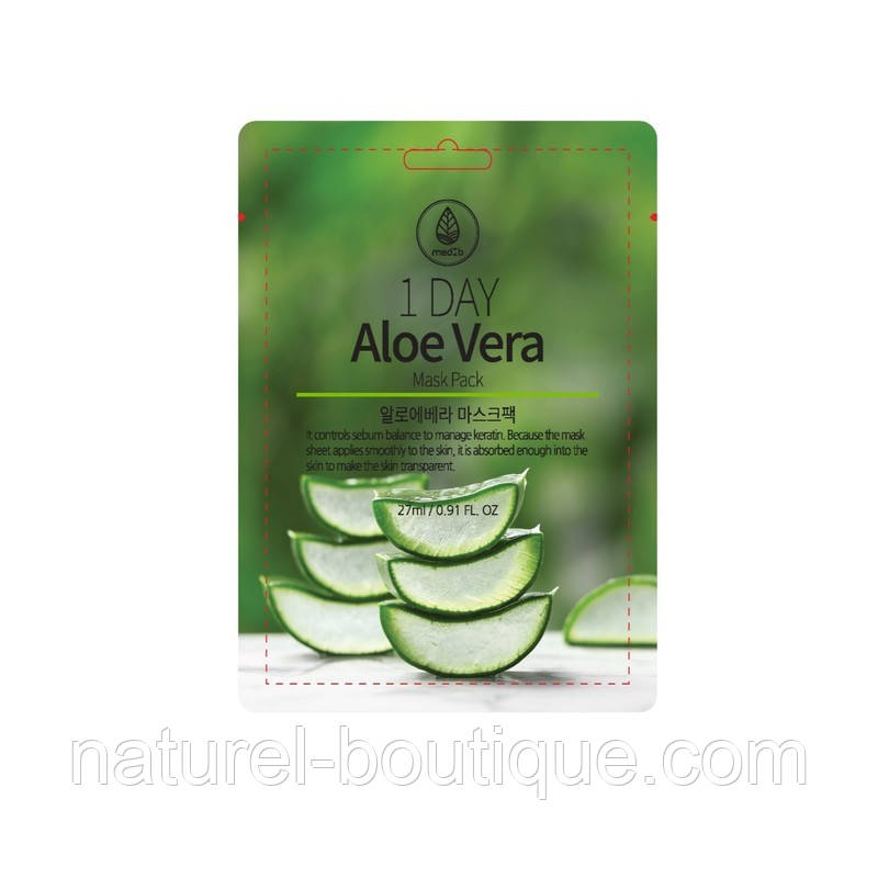 Маска тканинна для обличчя MED B з алое вера, фото 1