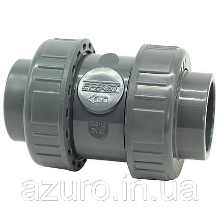 Зворотній клапан ПВХ Effast CDRCBD0630 кульовий, з ущільненням EPDM, d63, фото 1