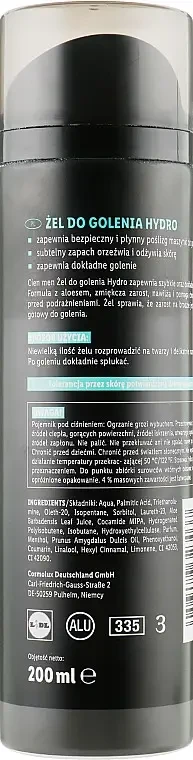 Гель для гоління Cien M Гель для голення Cien Men Shaving Gel Hydro 200 млen Shaving Gel Hydro 200 мл - фото 2 - id-p1651469249