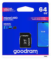 Карта памяти Goodram microSDXC 64GB UHS-I class 10 + adapter SD (M1AA-0640R12)