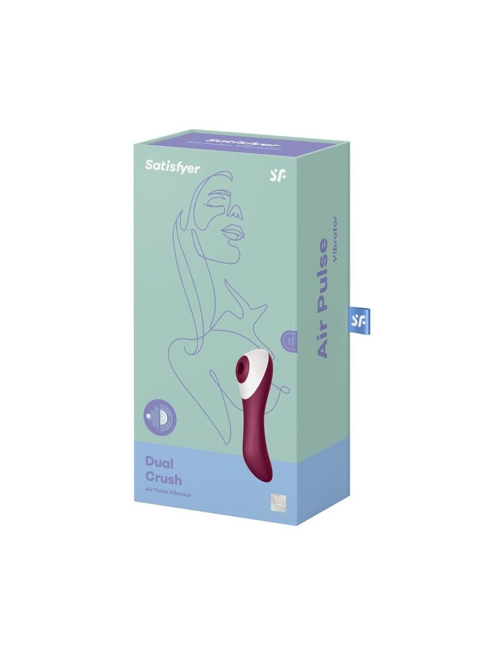 Вібромасажер із вакуумною стимуляцією Satisfyer Dual Crush Wine Red, фото 1